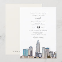 CHARLOTTE NORTH CAROLINA City Skyline Bröllop