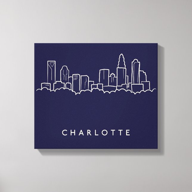 Charlotte, North Carolina City Skyline Canvastryck (Framsida)