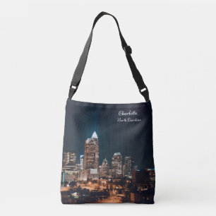Charlotte North Carolina City Skyline Night Axelväska