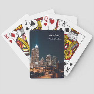 Charlotte North Carolina City Skyline Night Casinokort