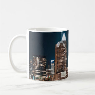 Charlotte North Carolina City Skyline Night Kaffemugg