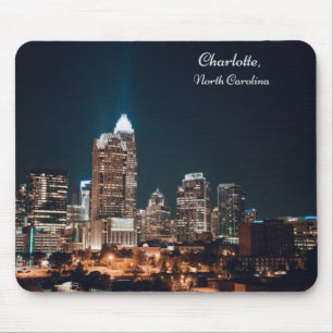 Charlotte North Carolina City Skyline Night Musmatta