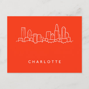 Charlotte, North Carolina City Skyline Vykort