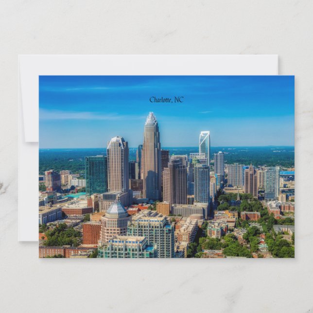 Charlotte, North Carolina cityscape Kort (Framsida)
