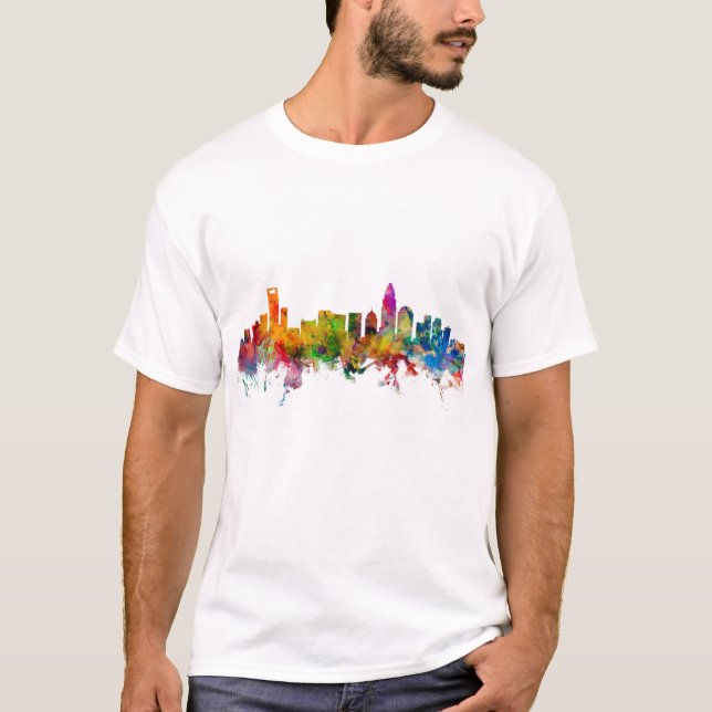 Charlotte North Carolina horisont Tee Shirt (Framsida)