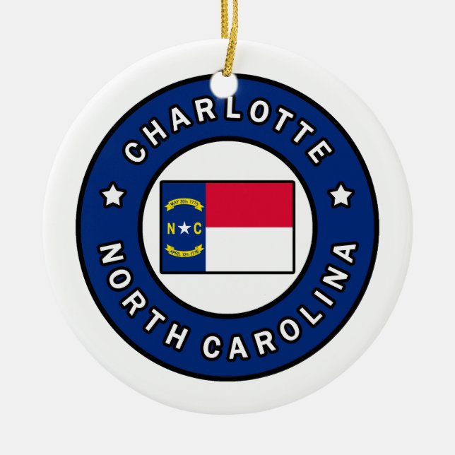 Charlotte North Carolina Julgransprydnad Keramik (Framsidan)