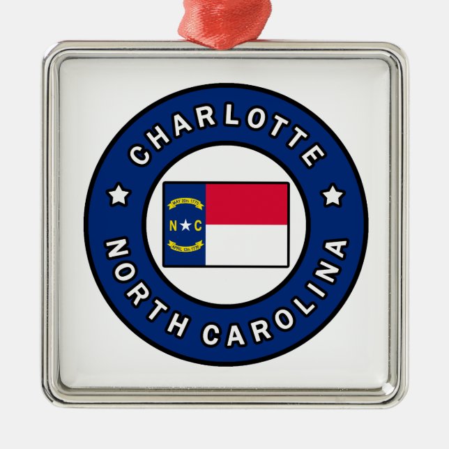 Charlotte North Carolina Julgransprydnad Metall (Framsidan)
