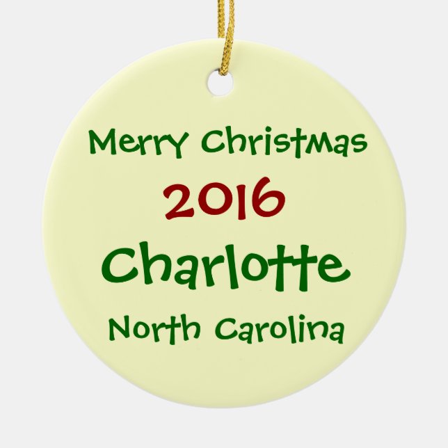 CHARLOTTE NORTH CAROLINA JULPRYDNAD 2016 JULGRANSPRYDNAD KERAMIK (Framsidan)