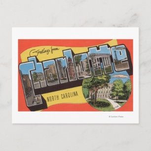 Charlotte, North Carolina - Large Brev Scenes Vykort