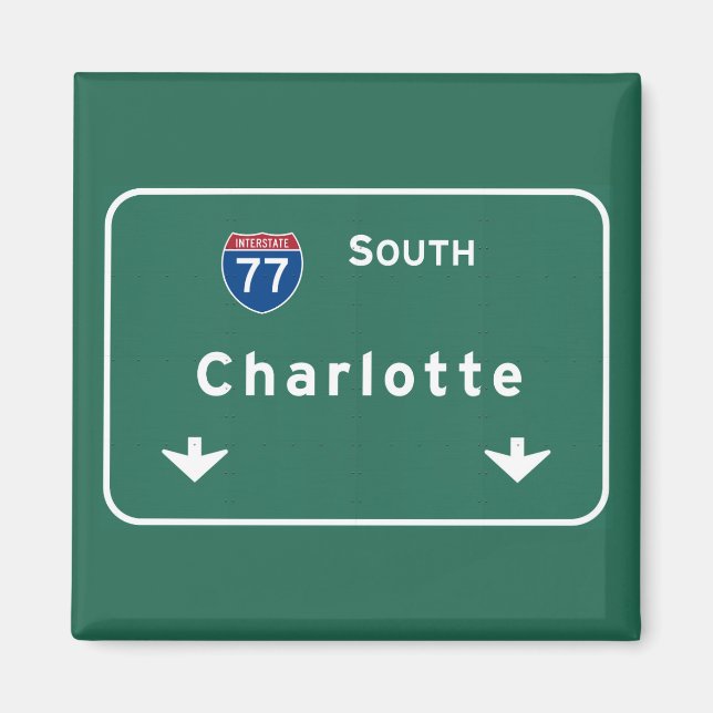 Charlotte North Carolina nc Interstate Highway : Magnet (Framsidan)