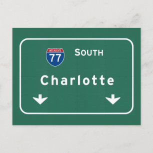 Charlotte North Carolina nc Interstate Highway : Vykort