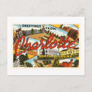 Charlotte North Carolina NC Old Vintage Postcard- Vykort