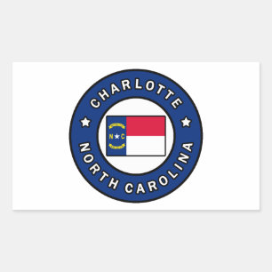 Charlotte North Carolina Rektangulärt Klistermärke
