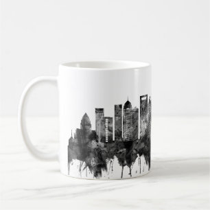 Charlotte North Carolina Skyline BW Kaffemugg