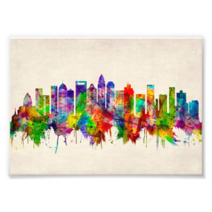 Charlotte North Carolina Skyline Fototryck