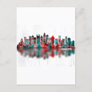 Charlotte North Carolina Skyline Helg Vykort