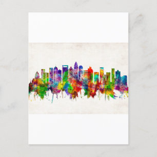 Charlotte North Carolina Skyline Helg Vykort