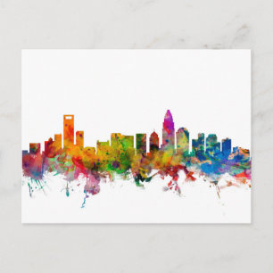 Charlotte North Carolina Skyline Vykort