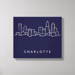 Charlotte North Carolina stadshorisont Canvastryck