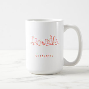 Charlotte North Carolina stadshorisont Kaffemugg