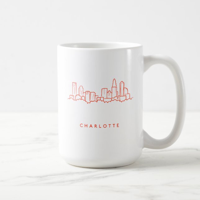 Charlotte North Carolina stadshorisont Kaffemugg (Höger)