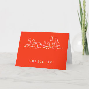 Charlotte North Carolina stadshorisont Kort