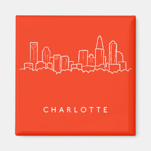 Charlotte North Carolina stadshorisont Magnet