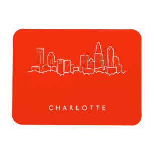 Charlotte North Carolina stadshorisont Magnet