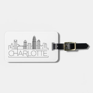 Charlotte, North Carolina Stylized Skyline  Bagagebricka