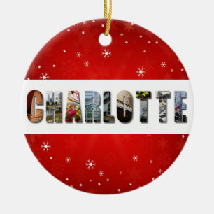 Charlotte North Carolina Travel Foton jul Julgransprydnad Keramik