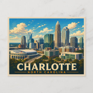 Charlotte North Carolina Vintage Resa Vykort