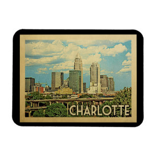 Charlotte North Carolina Vintage resor Magnet