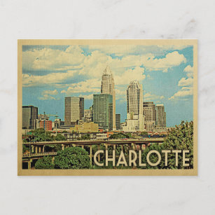 Charlotte North Carolina Vintage resor Vykort