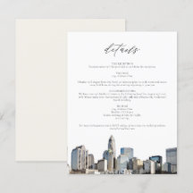 CHARLOTTE NORTH CAROLINA Wedding Details Card