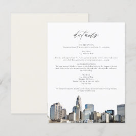 CHARLOTTE NORTH CAROLINA Wedding Details Card Inbjudningar