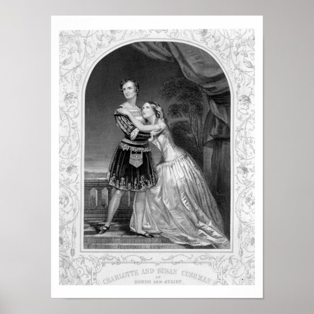 Charlotte och Susan Cushman som Romeo och Juliet,  Poster (Framsidan)