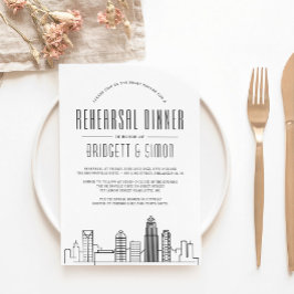Charlotte Rehearsal Dinner | City Skyline Inbjudningar