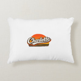 Charlotte Retro Solnedgång Personlig Namndesign Prydnadskudde