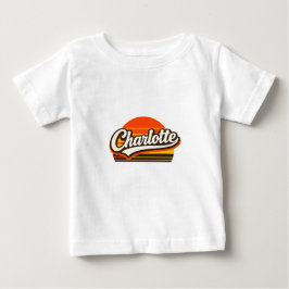 Charlotte Retro Solnedgång Personlig Namndesign T Shirt