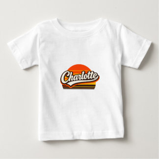 Charlotte Retro Solnedgång Personlig Namndesign T Shirt