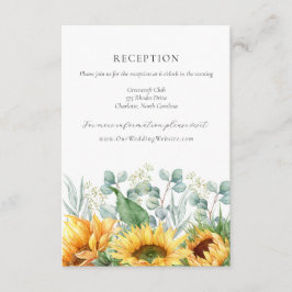 Charlotte Rustic SunblommWedding Reception Tilläggskort