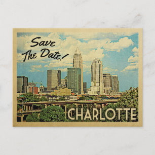 Charlotte Save Date North Carolina Meddelande Vykort