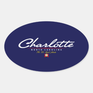 Charlotte Script Ovalt Klistermärke