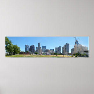 Charlotte Skyline Day - fullt @ 30,5 x 7,5 Poster