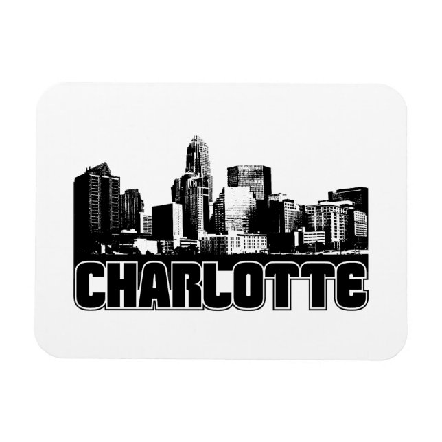 Charlotte Skyline Magnet (Horisontell)