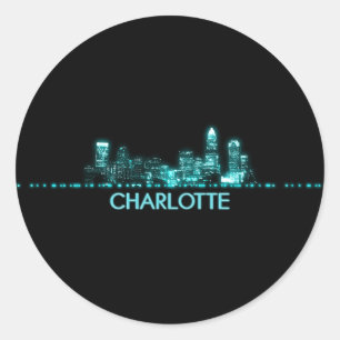 Charlotte Skyline Runt Klistermärke