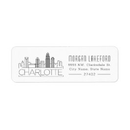 Charlotte Stylized Skyline | Returadress Etikett