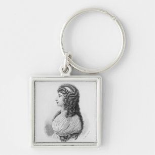 Charlotte von Stein, födda von Schardt, sent Fyrkantig Silverfärgad Nyckelring