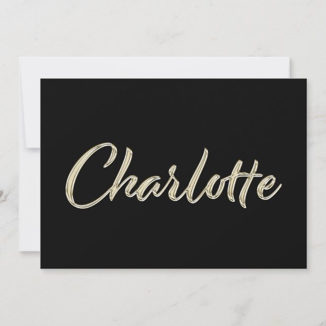Charlotte white gold Handwriting Karte Kort (Framsida)
