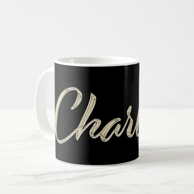 Charlotte white gold Handwriting Tasse Kaffeetasse Kaffemugg (Framsida vänster)